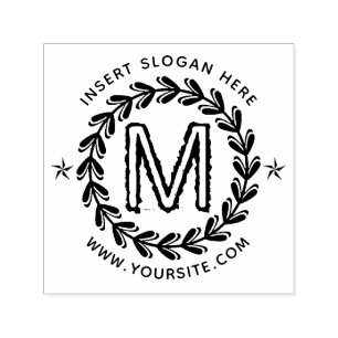 Personalised Business Monogram Round Self-inking Stamp