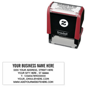 Personalised Business Name Address Info Text Stamp