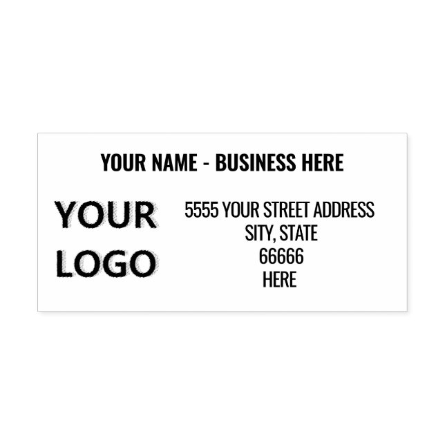Personalised Business Name Logo Address Stamp (Design)