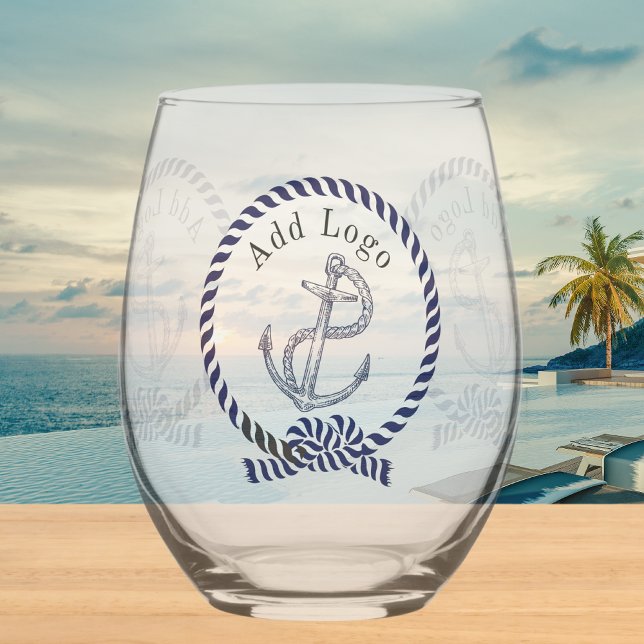 Personalised Business Promotional Add Logo Here Stemless Wine Glass (Creator Uploaded)
