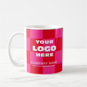 Personalised Business Promotional Logo Chequered Coffee Mug