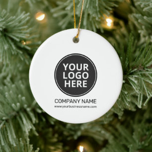 Personalised Business Promotional Logo Two-Tone Ceramic Tree Decoration