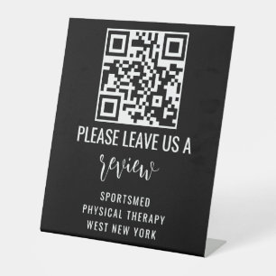Personalised Business QR Code –  Leave a Review D Pedestal Sign