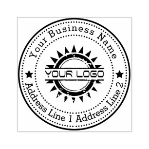 Personalised Business Return Address With Logo Rubber Stamp