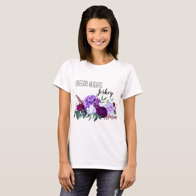 Personalised Business T-Shirt Lavender Hibiscus on (Front Full)
