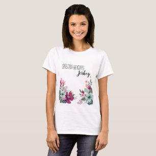 Personalised Business T-Shirt Tropical Flowers on