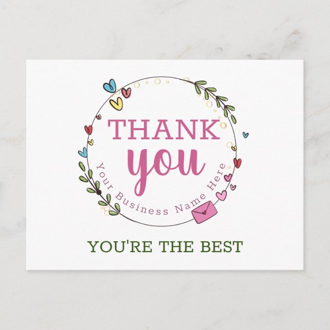 Personalised Business Thank You Cards (Front)