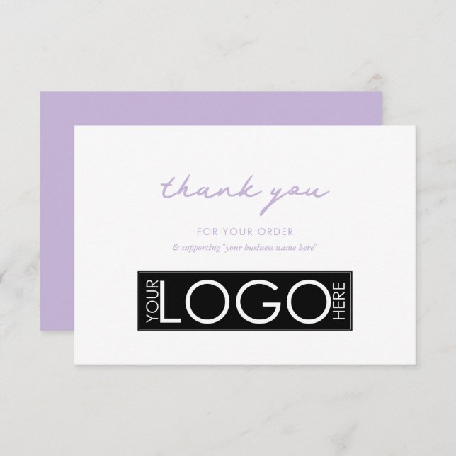 Personalised Business Thank You Logo Purple (Front/Back)