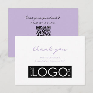 Personalised Business Thank You Logo Purple Card