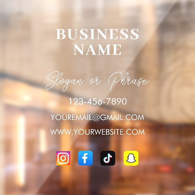 Personalised Business Window Decal - Your Company (Sheet 2)