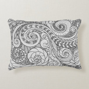 Personalised Busy Art Doodle Design Accent Pillow