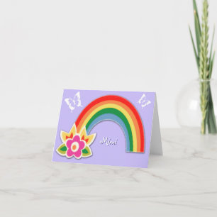 Personalised Butterflies and Rainbow Note Cards