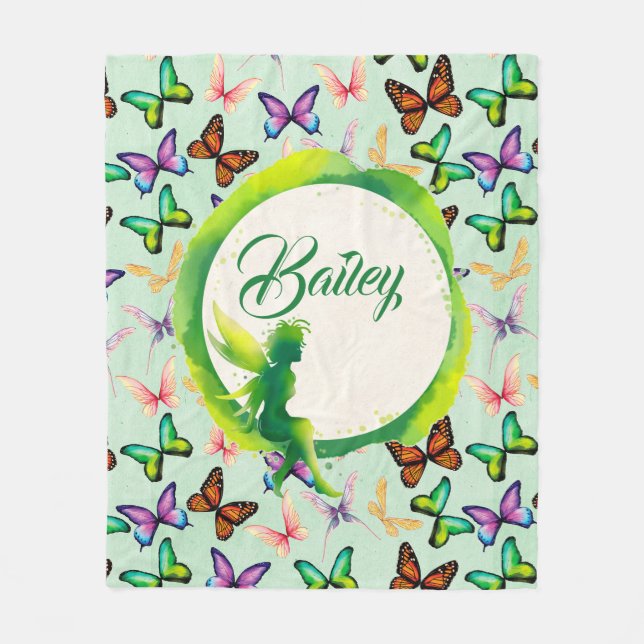 Personalised Butterflies Fleece Blanket (Front)