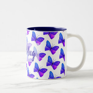 Personalised Butterflies Two-Tone Mug