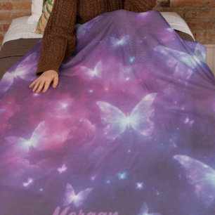 Personalised Butterfly Fantasy Art Fleece Blanket