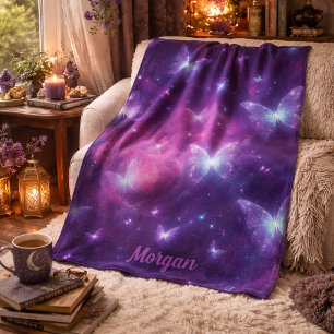Personalised Butterfly Fantasy Art Sherpa Blanket