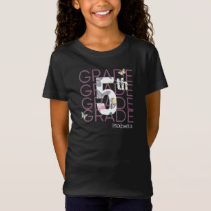 Personalised Butterfly Fifth Grade T-Shirt