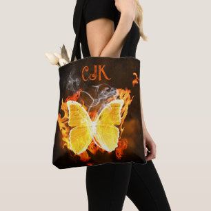 Personalised Butterfly Flames Tote Bag