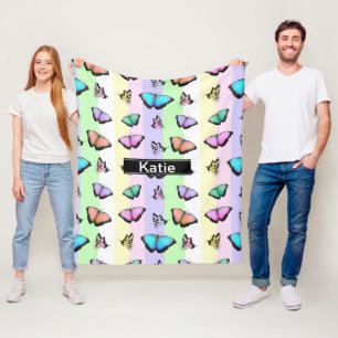 Personalised Butterfly Fleece Blanket