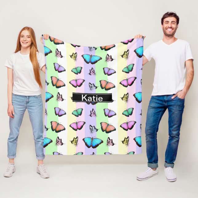 Personalised Butterfly Fleece Blanket (In Situ)