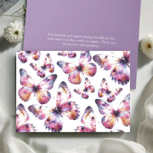 Personalised Butterfly Funeral Thank You Cards