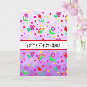 Personalised Butterfly Girl's Happy Birthday  Card