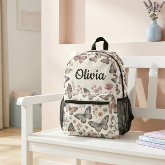 Personalised Butterfly Kids Backpack with Name