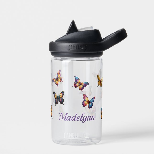 Personalised Butterfly Kids Water Bottle (Left)