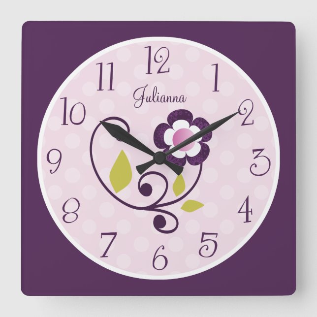 Personalised Butterfly Lane Nursery Clock (Front)
