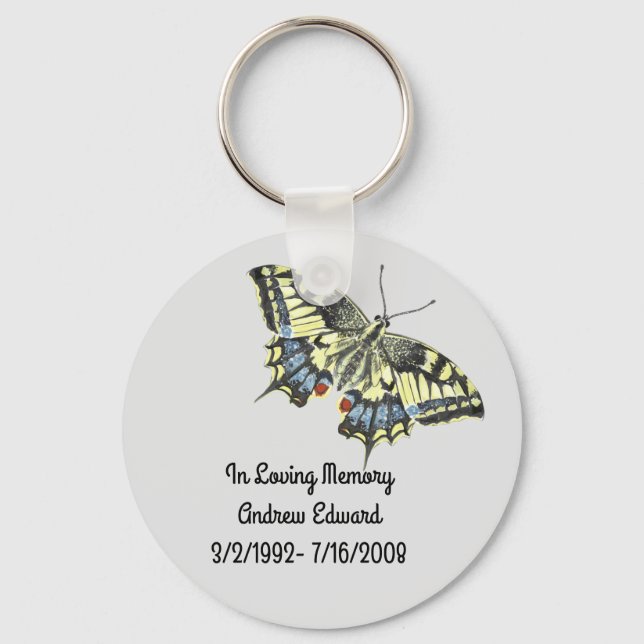 Personalised Butterfly Memorial Key Ring (Front)