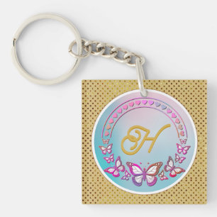 Personalised butterfly Monogram Key Ring