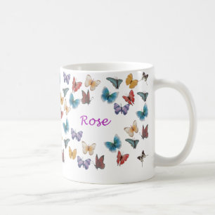 Personalised Butterfly Mug - Rose