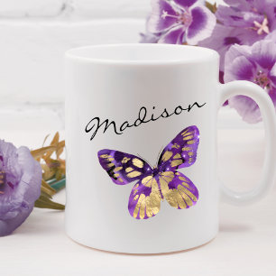 Personalised Butterfly Script Custom Name Coffee Mug