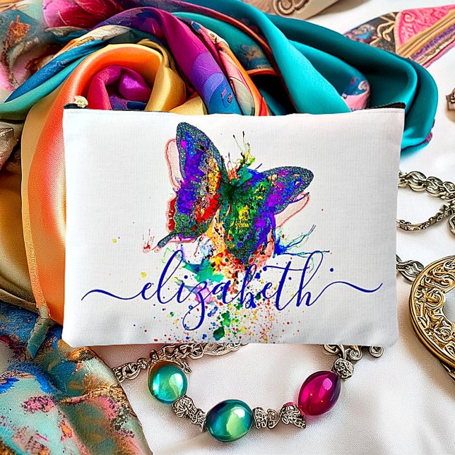 Personalised butterfly splatter    accessory pouch (Creator Uploaded)