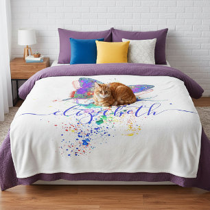 Personalised butterfly splatter    fleece blanket