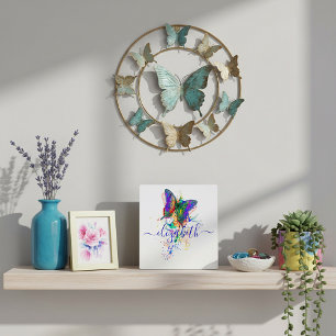 Personalised butterfly splatter plaque