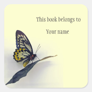Personalised Butterfly Sticker Bookplate