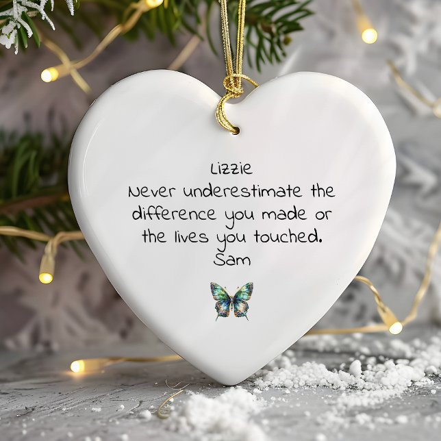 Personalised Butterfly Thank You Ceramic Tree Decoration (Creator Uploaded)