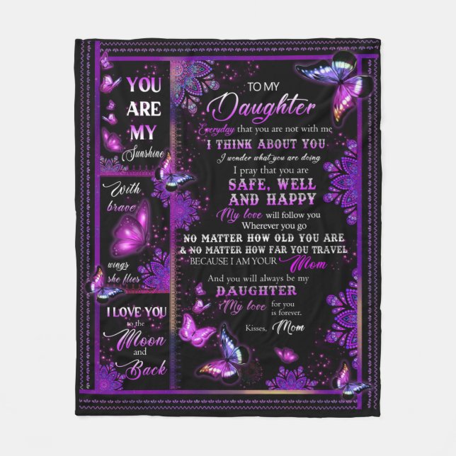 Personalised Butterfly To My Daughter Blanket (Front)