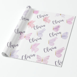 Personalised Butterfly Wrapping Paper. Wrapping Paper