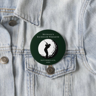 Personalised Button Bachelor Golf Weekend