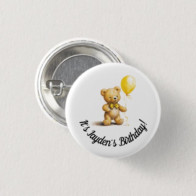 Personalised Button for Birthday, Baby Shower,  (Front & Back)