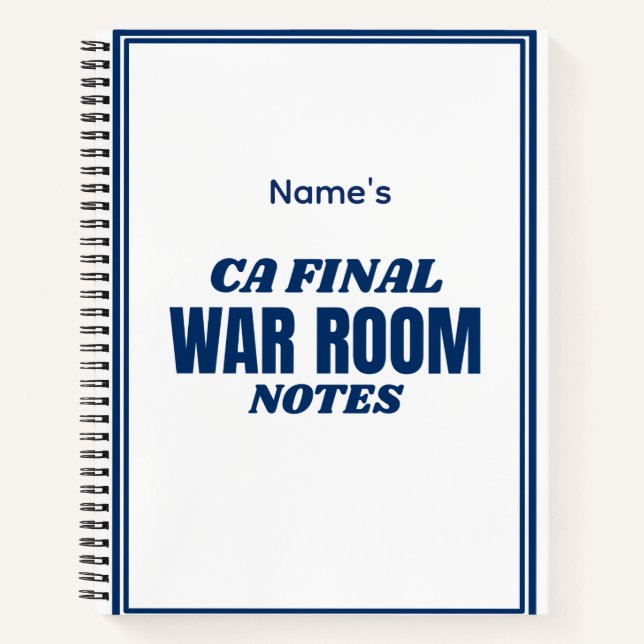 Personalised CA Final Notebook – Custom Name Study (Front)