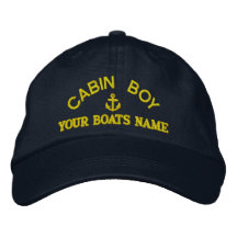 Personalised cabin boy  yacht crew embroidered hat