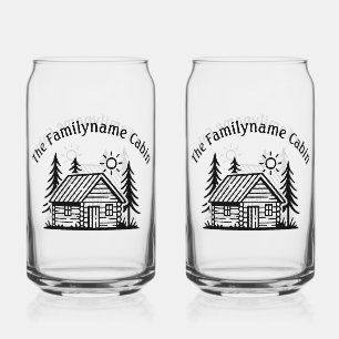 Personalised Cabin Can Glass Drinkware Set