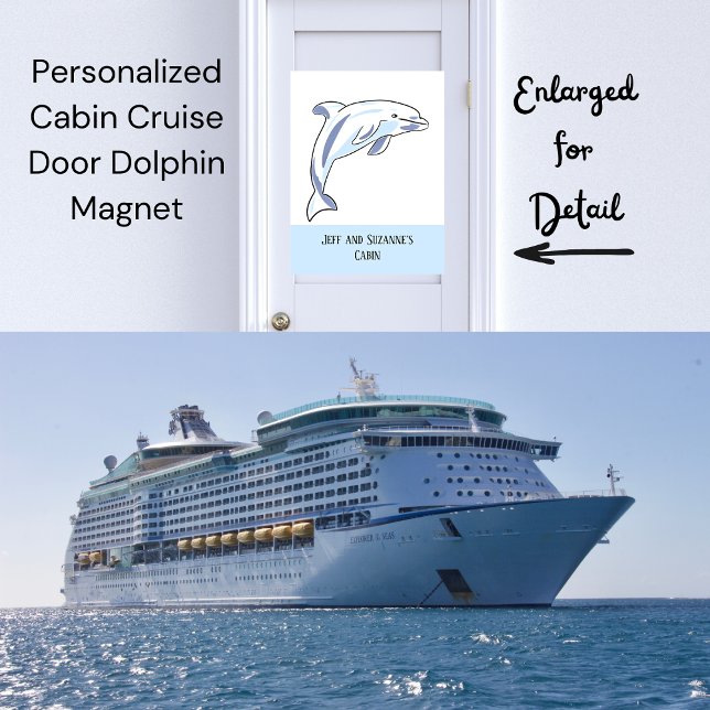Personalised Cabin Cruise Door CUTE Dolphin  Magnet (Personalized Cabin Cruise Door CUTE Dolphin Magnet)