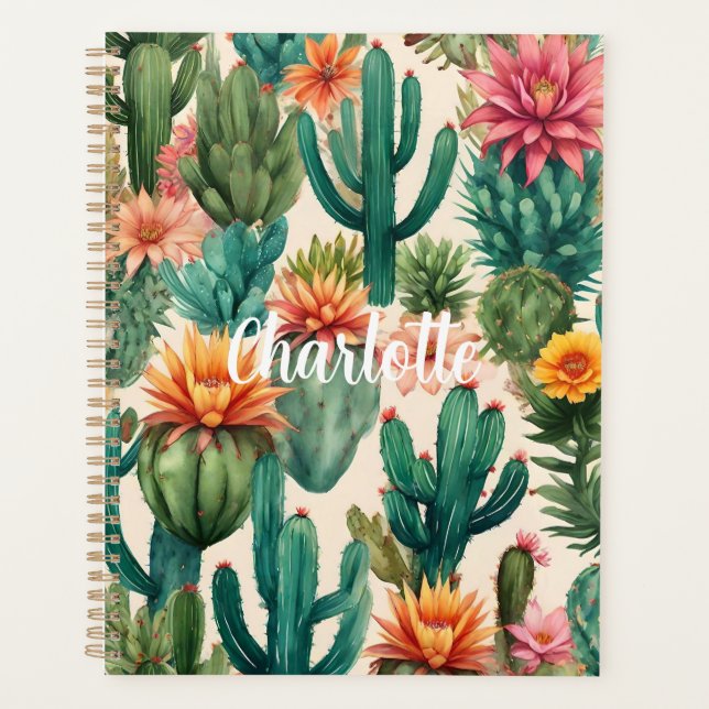 Personalised Cactus Art Print Planner (Front)
