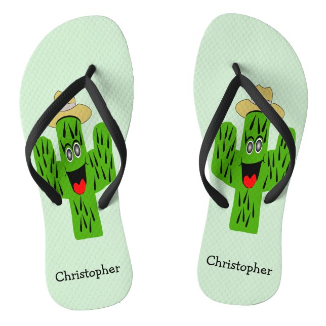 Personalised Cactus Design Jandals (Footbed)