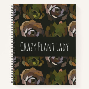 Personalised Cactus Garden Leaves Green Botanical  Notebook
