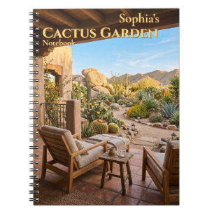 Personalised Cactus Garden Spiral Notebook